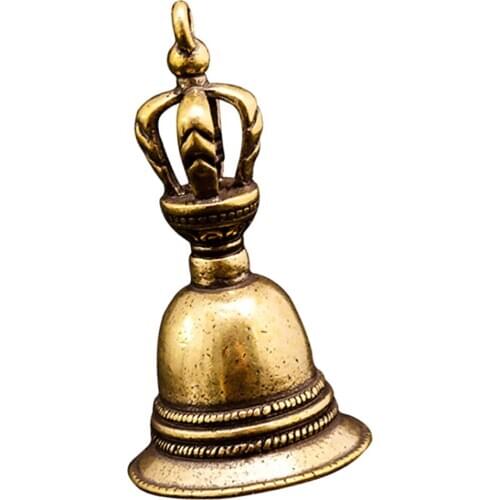 Copper Hand Bell Vintage Home Desktop Decoration Teaching Equipment Unique Portable Handbell for Home Hotel Store (Copper)