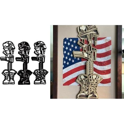 Salute To Soldier Metal Cutting Dies New 2021 Decorative Embossing Papercard Crafts Die for Diy Scrapbooking Album Paper Cards