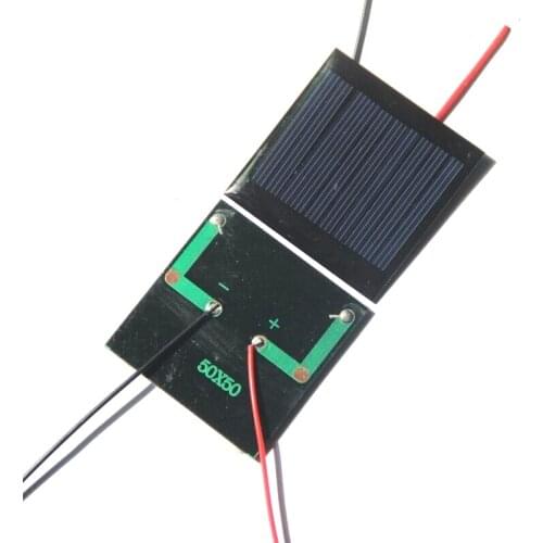 Min Solar Cell With ~15CM Cable 0.25W 5V Epoxy Solar Panel DIY Small Solar System Education Kits 50*50MM 12PCS/Lot Free Shipping