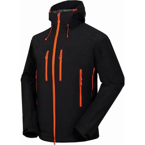2019 Men Softshell Fleece Hiking Jacket Outdoor Sport Wear Hiking Riding Camping Windproof Autumn Male Thicken Windproof Coat