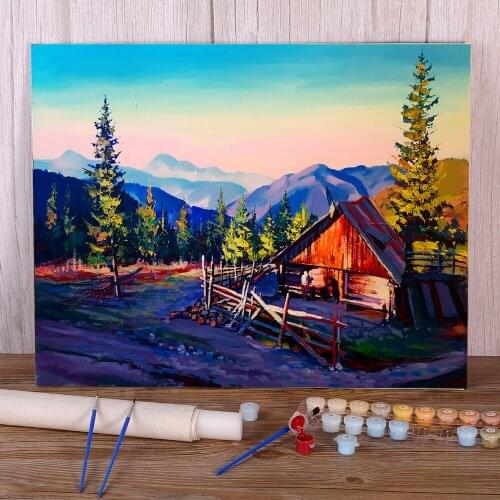 Landscape Autumn Morning Paint By Numbers Kit Oil Paints 40*50 Picture By Numbers Photo Wall Paintings Crafts For Wholesale