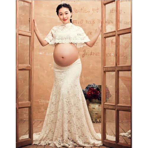 New Maternity Photo Props Lace Pregnant Dress Robe Grossesse Femme Maternity Clothes