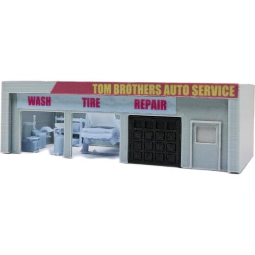 Outland Models Railway Scenery Auto Service Shop & Accessories 1:87 HO Scale