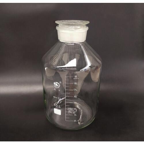 Reagent bottle,Wide mouth,Clear,Boro. 3.3 glass,Capacity 10000ml,Sample Vials