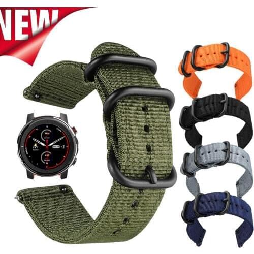 For Amazfit Stratos 3 Smart Watch Accessories strap nylon breathable Bracelet band For Xiaomi Huami Stratos 3 smartwatch 2019