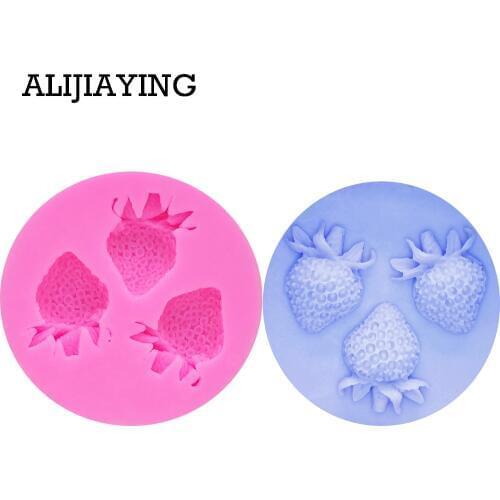 M0107 Fruit Strawberry Silicone mold Fondant Cake Decorating Tool Chocolate Mold, Sugarcraft, Kitchen Accessories