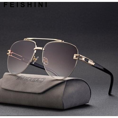 FEISHINI High Quality Sunglass Men Cool Fatigue Resistance True Visual Color party Vintage Sunglasses Women Brand Designer 2021