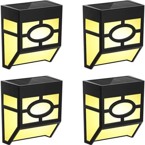 Solar Fence Lights Garden4PCS Waterproof Outdoor Wall Step Patio Balcony Yard Party Landscape Halloween Warm White