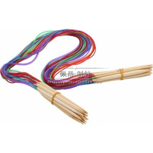 100set 18Pcs Multicolor 2mm-10mm Bamboo Knitting Needles Set Eco-Friendly Double head Annular Knitting Needles DIY Crafts Tools