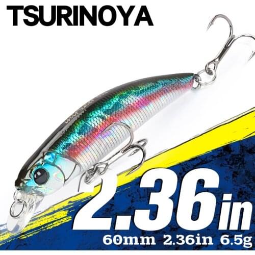 TSURINOYA INTRUDER 60S Sinking Minnow Fishing Lure 60mm 6.5g Trout Jerkbait Wobbler Fixed Weight Artificial Hard Baits New Model