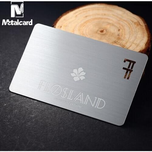 Hollow stainless steel business card brushed metal business card custom business card design
