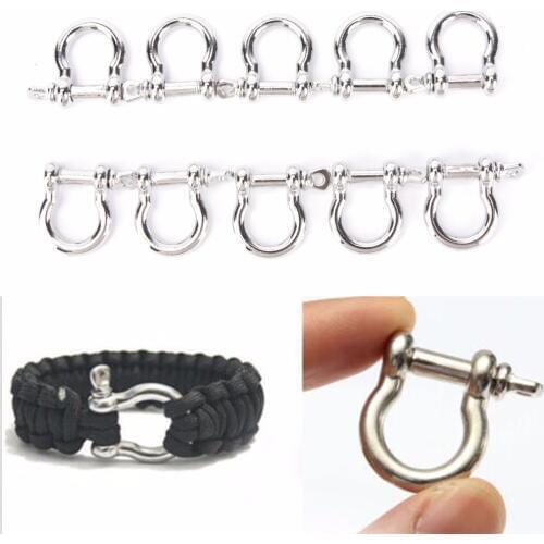 1PC Outdoor Camping Survival Rope Paracord Survival Bracelets O-Shaped Zinc alloy Shackle Buckle