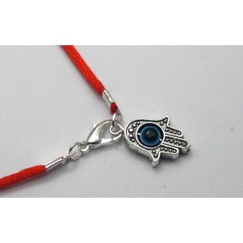 10 Red String Kabbalah Blue Eye Hamsa Hand Charms Good Luck Bracelets