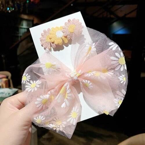 2Piece/lot Girls Glitter Gauze Mesh Hair Clip Cute Baby Hairpin Girls Metal Princess Hair Barrette Bows For Children Accessories