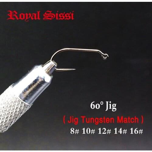 5sizes 30pcs/pack Fly Tying Hook 60Degree Jig Hook 8# 10# 12# 14# 16# Barbless point For Dry&Wet Flies tungsten beads attachable