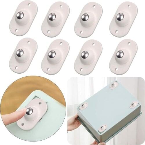 4/8Pcs Adhesive Mini Swivel Caster Wheels Stainless Steel Paste Pulley Rollers Universal 360 Rotation Storage Box Bottom Wheel