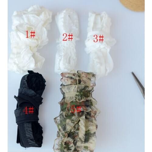 5 Meters/lot Embroidered Elastic Stretchy Lace Trim Pleated Lace Fabric Decor DIY Underwear Lingerie Sewing Supplies