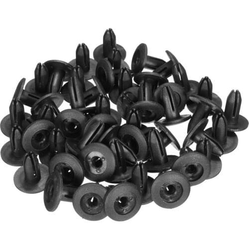 50Pcs Universal 6mm Hole Black Plastic Auto Fasteners Rivets Clips Car Vehicle Bumper Door Panel Fender Rivet Fastener Clips