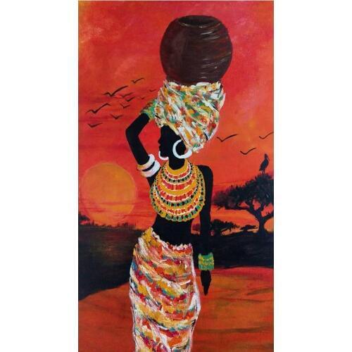 Diy diamond painting african woman Full 5d diamond embroidery cross stitch diamond mosaic Sunset pictures of rhinestones kits