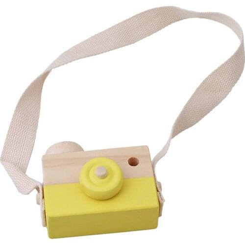 Painted Nursery Kids Wood Camera Children Room Decor Natural Safe Wooden Toy