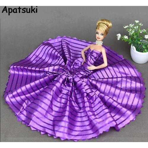 Purple Handmade Clothes For Barbie Doll Gifts For Girls Slim Evening Suit Wedding Fishtail skirt Dress Clothes For 1/6 BJD Doll