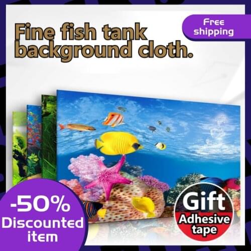 Aquarium Background Fish Tank Decorations Pictures Poster Underwater Coral Backdrop Decoration Paper Cling Decals Sticker