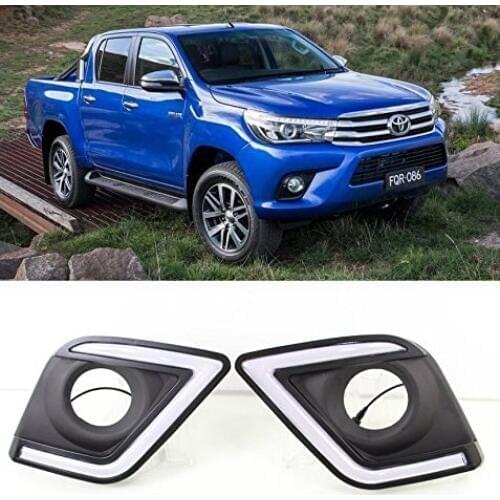 Daytime Running Lights LED DRL Daylight Fog Lamps Kit for Toyota Hilux Revo Pickup 2015 - Up