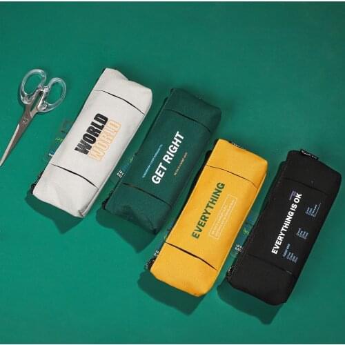 1 Pcs 2021 Creativity Triangle Pencil Cases Fashion Desk Stationery Organizer Pencil Bags Large Capacity Canvas School Supplies