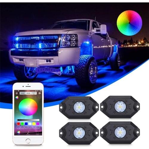 RGB LED Rock Lights Kit, 8 pods Neon Light Pod with Bluetooth App Control Timing Function, Music for Truck ATV UTV RZR SUV Car