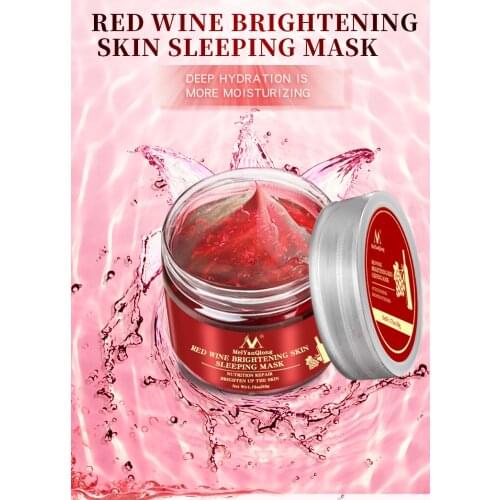 New 50g Red Wine Sleep Mask Whitening Moisturizing Nourishing Brightening Skin Tone Anti-aging And Anti-oxidation No-wash TSLM1
