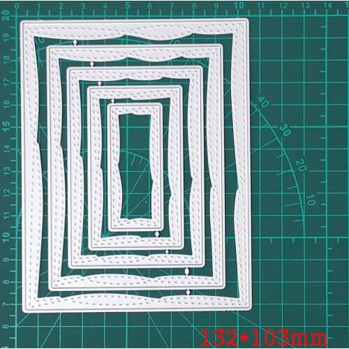 Etched Layer Frame Metal Cutting Dies Border Stencils for DIY Scrapbooking Embossing Papers Album Cards Making Craft Dies Mould