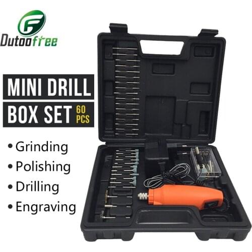 60PCS Mini Electric Grinder Drill Grinding Machine Rotary Tool Accessories Set For Jewelry Electric Carving Tool with Box