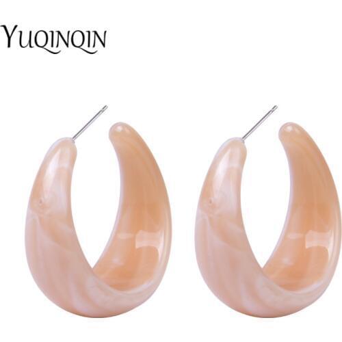 Fashion Circle Resin Acrylic Drop Earring Colorful Round Big/Long Earrings for Women Statement Korean Earings Cute Ethnic Brinco