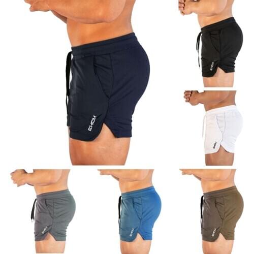 New Men Fitness Bodybuilding Shorts Man Summer Gyms Workout Male Breathable Mesh Quick Dry Sportswear Jogger Beach Short Pants