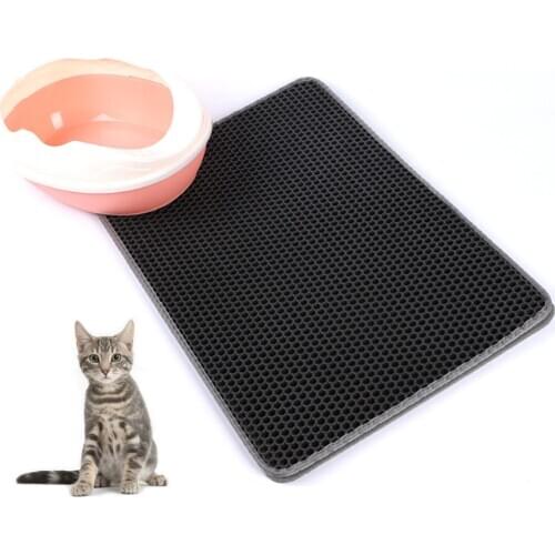 Cat Litter Mat Pad Double Layer Folden Waterproof Cat Trapping Pet Mat Clean Pad non-slip Products For Cats Accessories