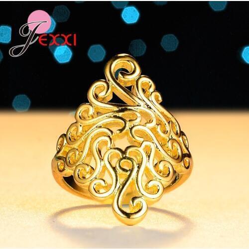 New Retro Fashion Hollow Shape 925 Sterling Silver Ring For Women Lady Jewelry Accessories Top Quality Finger Rings Big Sale