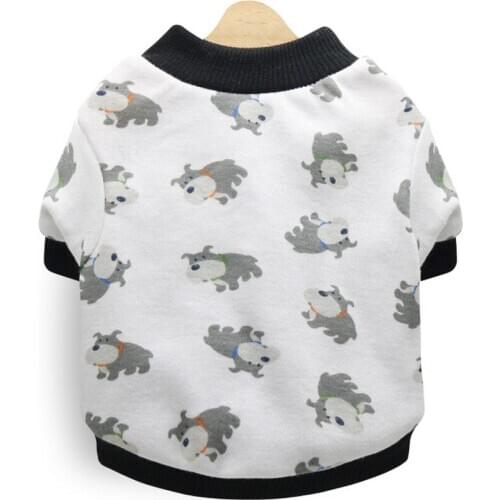 Spring Autumn Puppy Print Dog Clothes Cotton Soft Dog Coat Two-legged Dog Hoodie Pet Supplies Schnauzer Teddy Pug Outfit Perros