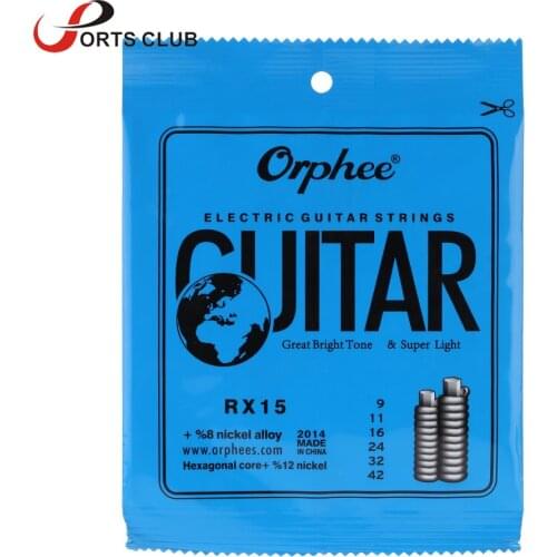 Orphee RX15 6pcs Electric Guitar String Set (.009-.042) Nickel Alloy Super Light Tension High Quality Guitar Parts