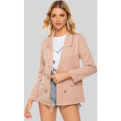 Trench coat for women Autumn Winter Double Breasted Long Windbreaker Female Turn Down Long Sleeve Blazer Outwear L523