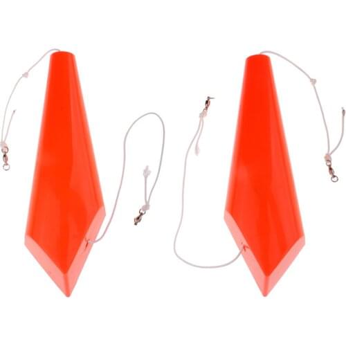 Plastic Splashing Float Left / Right Splashing Float Boat Trolling Fishing Big Game Dive Board Fishing Slippers Orange