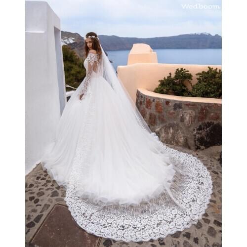 Best Selling Luxury Appliques Wedding Veils Three Meters Long Veils Lace One Layer Wedding Veil Cathedral Bridal Veils