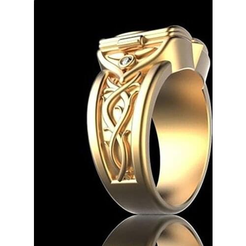 Luxury Mens Gold White Rings Secret Small Room Coffin Alloy Unique Flip Fashion Copper Small Mens Box Ring Jewelry For Gi C4N1