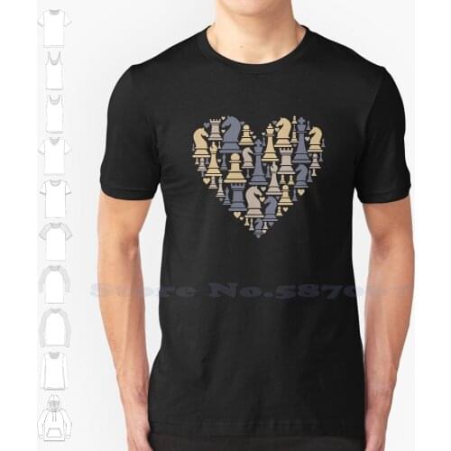 Chess Pieces Heart Fashion Vintage Tshirt T Shirts Chess Pieces Heart Chess Love Checkmate Player Master Grandmaster Board Game