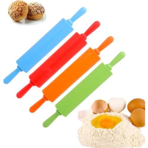 Rolling Pin Silicone Dough Rollers Kitchen Baking Pin Non Stick Surface Plastic Handle for Making Dough Bread Pizza Cookies Pie
