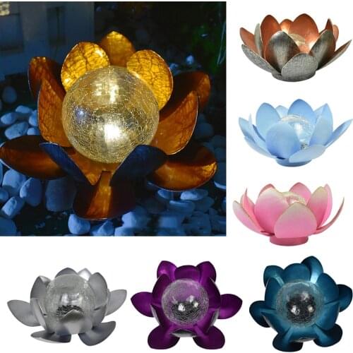 Solar Powered LED Flower Light Floating Lamp Realistic Lotus Flower Lamp