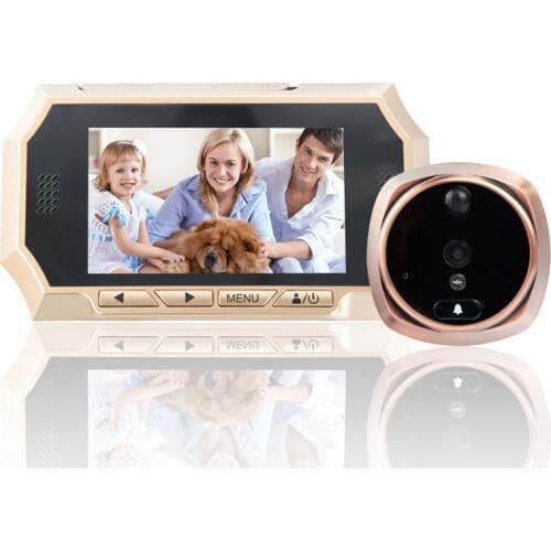 4.3" LCD Smart Door Peephole Viewer PIR Auto Photos/Audio Video Record HD IR Night Vision Camera Doorbell Motion Detect Sensor