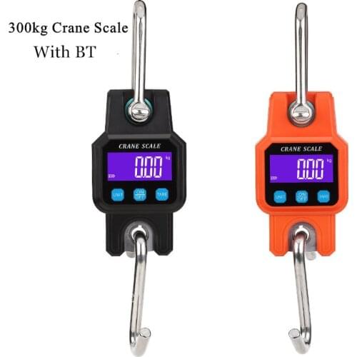 300kg/50g Micro Crane Scale with BT Rechargeable Hanging Hook Scales 4.0 BT USB Stainless Steel Heavy Duty Weight 40% off