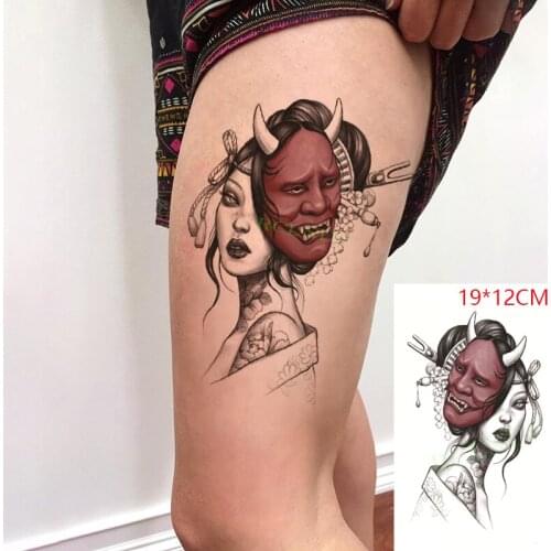 Waterproof Temporary Tattoo Stickers Sexy Nice Girl Prajna Mask Fake Tatto Flash Tatoo Body Art for Women Men