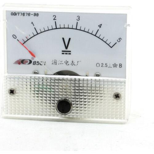 DC 0-5V 3V 10V 15V 20V 30V 50V 100V 150V 250V 300V 500V Analog Panel Volt Voltage Meter Voltmeter Gauge 85C1