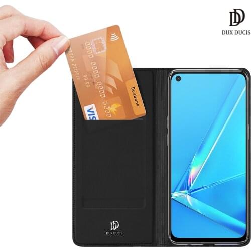 For OPPO A54 5G A74 5G Case DUX DUCIS Skin Pro Series Leather Wallet Flip Case Full Protection Steady Stand Magnetic Closure